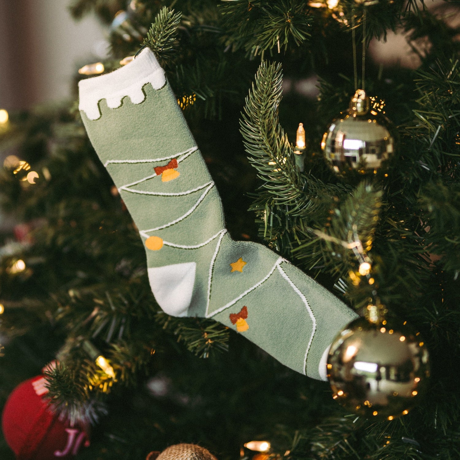 Snowy Christmas Tree | Socks - Plushell